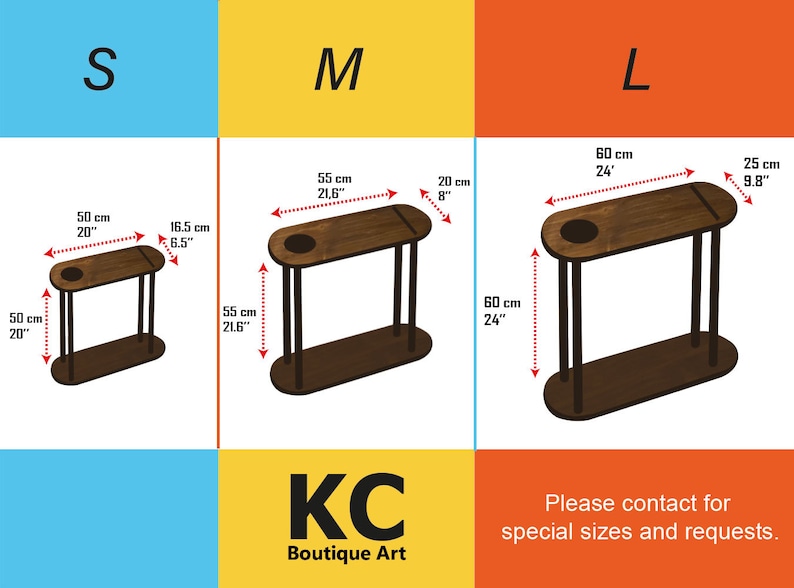 Solid Wood Narrow End Side Table, Space Saver Slim Two Tier Coffee Table Storage image 3