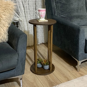 Oval side Table, Narrow Side Table with storage, solid wood Side Table for livingroom, Minimalist coffee Table, coffee Table image 8