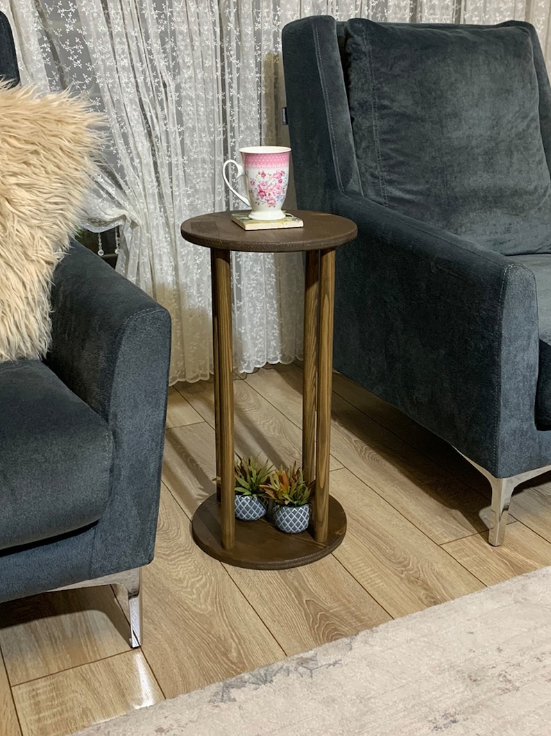 Oval side Table, Narrow Side Table with storage, solid wood Side Table for livingroom, Minimalist coffee Table, coffee Table image 8