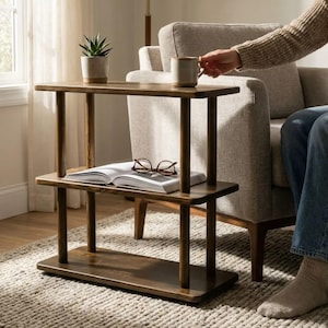 🪵 Narrow Solid Wood 3 Tier End Side Table

Space Saving Slim Book Organizer | Small Spaces Coffee Table for Sofa

Designed for compact living areas, this narrow solid wood 3 tier end side table is the perfect combination of style and functionality.

Its slim profile makes it ideal for placing next to a sofa, couch, or bed, while the three-tier design provides practical storage for books, décor, and everyday essentials.

A beautiful solution for small spaces without compromising on elegance ✨