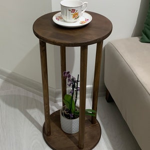 Oval side Table, Narrow Side Table with storage, solid wood Side Table for livingroom, Minimalist coffee Table, coffee Table image 3