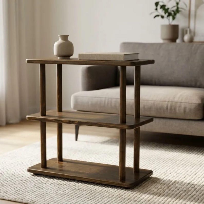 🪵 Narrow Solid Wood 3 Tier End Side Table

Space Saving Slim Book Organizer | Small Spaces Coffee Table for Sofa

Designed for compact living areas, this narrow solid wood 3 tier end side table is the perfect combination of style and functionality.

Its slim profile makes it ideal for placing next to a sofa, couch, or bed, while the three-tier design provides practical storage for books, décor, and everyday essentials.

A beautiful solution for small spaces without compromising on elegance ✨