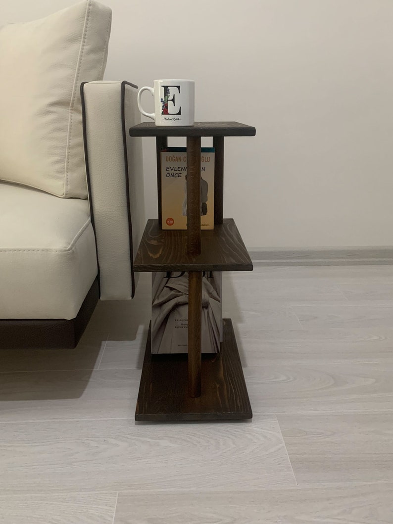 Narrow Side Table with storage, solid wood Side Table for livingroom, Slim End Table, bedroom side table, tall side Table, coffee Table image 7