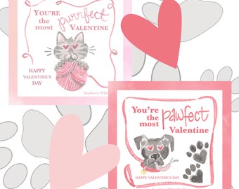 Punny Valentines | Pawfect Friends | Cats and Dogs Valentines | Printable Valentines | Digital Download