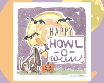 Happy Howl-o-ween Goodie Bag Tag Printable | Trick or Treat Tag Download | Dog Tag Download | Goodie Bag Tag Printable