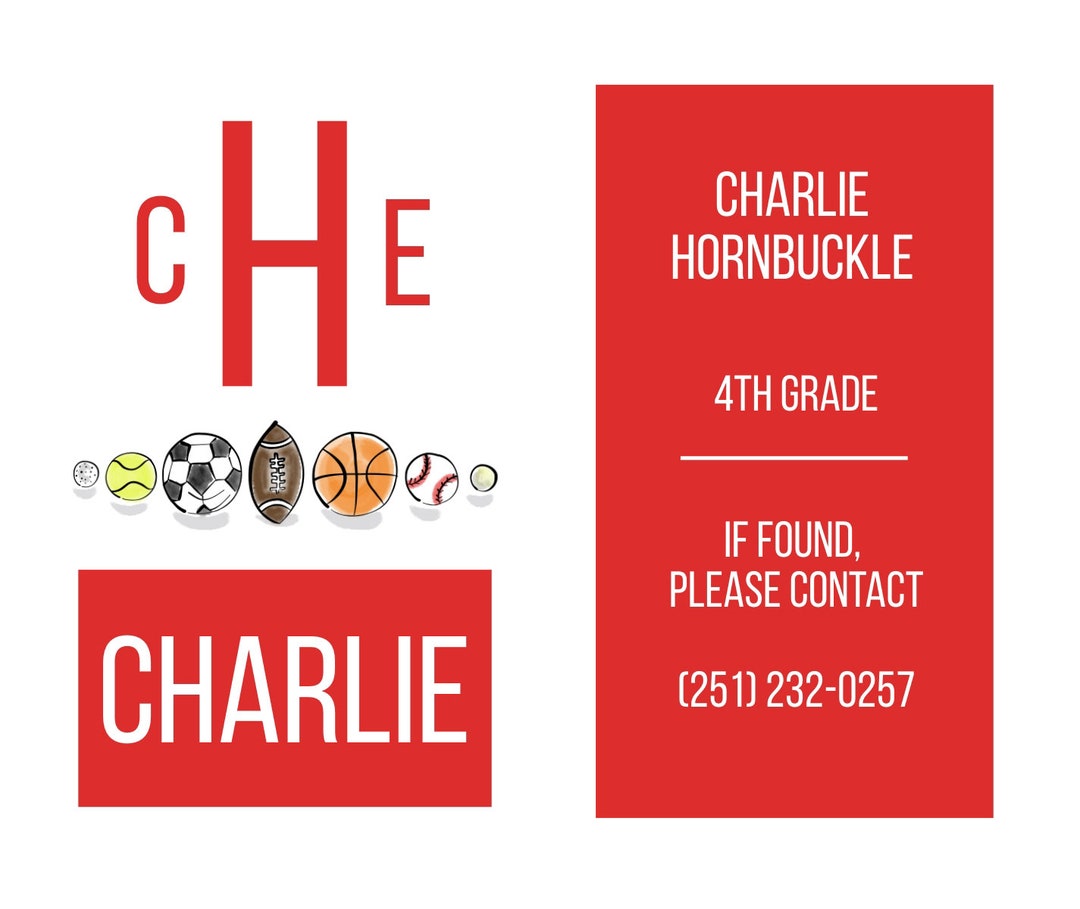 Customizable Sports Bag Tag Printable Etsy