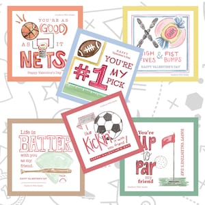 Punny Valentines | Sporty Valentines | Sports Valentines | Printable Valentines | Digital Download
