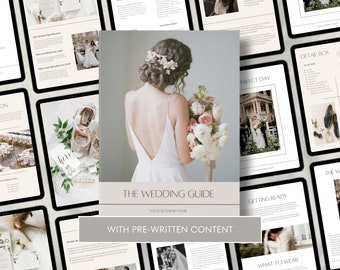 CANVA Modern Wedding Photography Client Guide with Content, Pre-written Welcome Guide, Editable Elopement Magazine Template with Copy