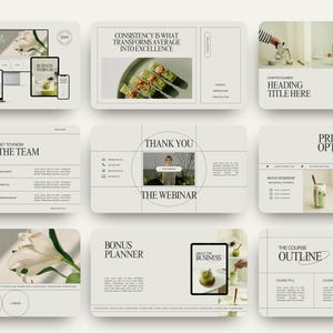 CANVA Business Life Coach Masterclass Template, Webinar Presentation, Online Course Creation Slide Deck, Modern Editorial, Health & Wellness