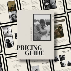 CANVA Wedding Photography Pricing Guide Magazine Template Photographer Brochure Editable Elopement Welcome Guide Booklet Modern Minimalist