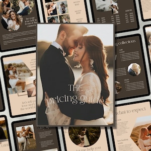 CANVA Wedding Photography Pricing Guide Magazine Template Photographer Brochure Editable Elopement Welcome Guide Booklet Modern Minimalist