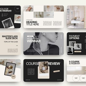 CANVA Business Life Coach Masterclass Template, Webinar Presentation, Online Course Creation Slide Deck, Modern Editorial, Company Slides