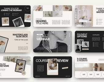 Plantilla de Canva para Masterclass de Negocios: Presentación de diapositivas para seminarios web