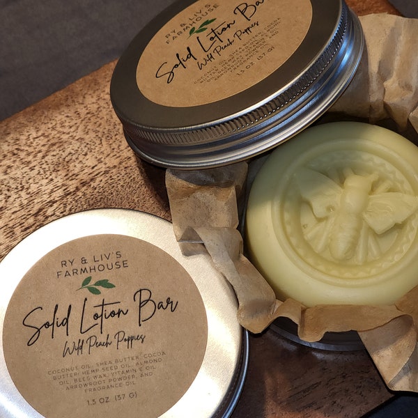 Solid Lotion Bar (Wild Peach Poppies)