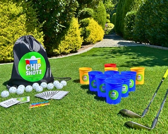 CUP GOLF Chipping Game| ChipShotz PRO | Indoor/Outdoor Lawn Game | Perfect Gift for Any Golfer | 1-4 Players | Ages 8+