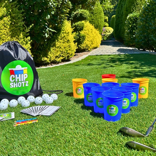 CUP GOLF Chipping Game| ChipShotz PRO | Indoor/Outdoor Lawn Game | Perfect Gift for Any Golfer | 1-4 Players | Ages 8+