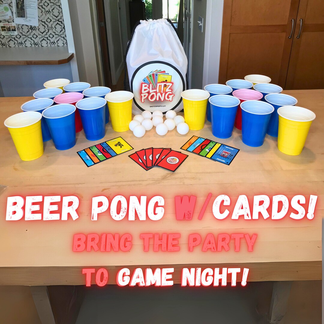 Beer Pong Card Game Blitzpong Party Game Strategy Game Etsy