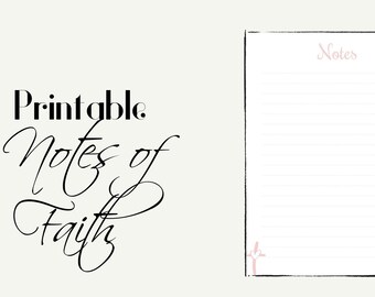 Digital Faith Notes, Minimalistic design, Sermon notes, in 3 sizes of PDFs