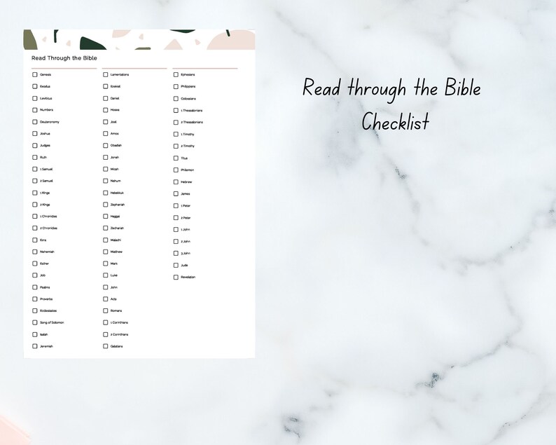 Bible Reading Checklist, Scripture Challenge, Bible Study Planner ...