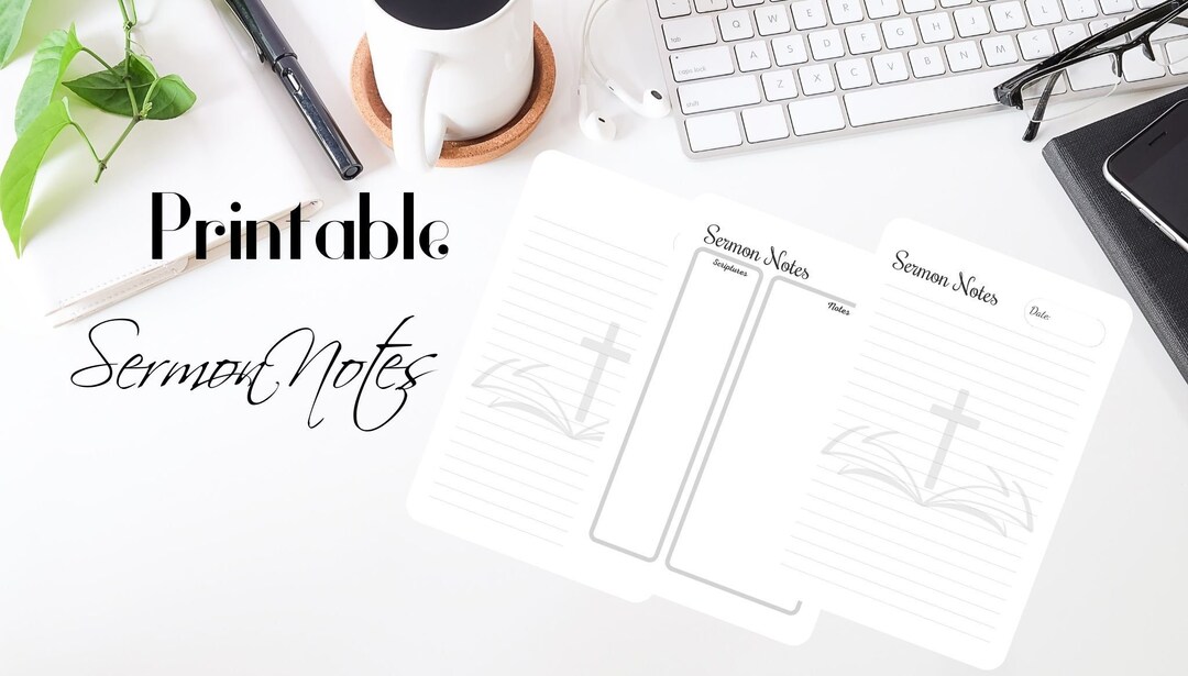 Christian Notepad, Bible Study Notepad, Bible Study Worksheet, Sermon ...