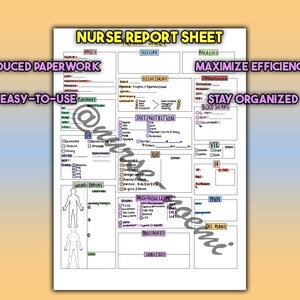 Druckbare Krankenpflege Report Sheet, Krankenschwester Gehirn Sheet/Med Surg Gehirn Sheet/digitaler Download