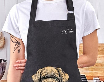 Labrador Puppy Apron -  Embroidered Personalized Apron for Dog Lovers