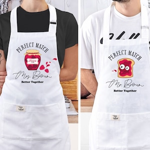 Funny Personalized Aprons for Couples - White Apron