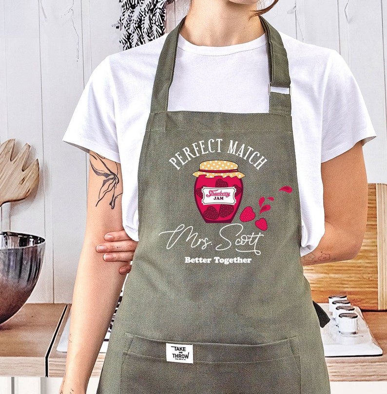 Funny Personalized Aprons for Couples - Green Apron