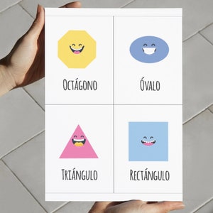 Cartes mémoire sur les formes géométriques, cartes mémoire pour l'école maternelle, formes géométriques pour enfants, apprentissage à la maison