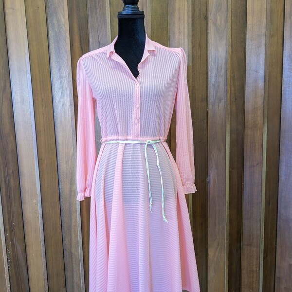 Peach late 70's-early 80's dress