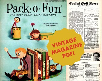 Pack-O-Fun Aug-Sept 1972 Vintage Craft Magazine PDF - Digital Product
