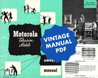 Motorola Television 1950s Vintage Manual PDF - Digital Product