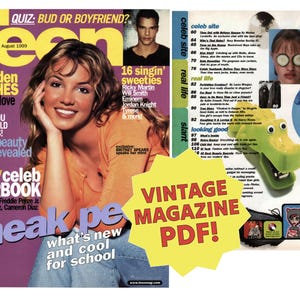 Teen Magazine - Aug 1999 -- FULL Vintage Magazine PDF - Digital Product