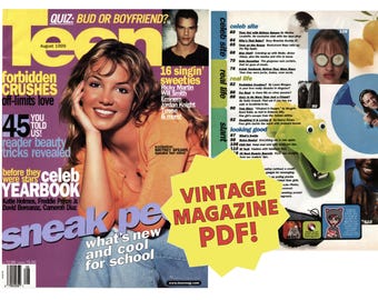 Teen Magazine - Aug 1999 -- FULL Vintage Magazine PDF - Digital Product