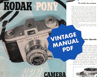 Kodak Pony 828 Vintage Manual 1949 PDF - Digital Product
