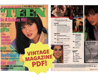 Teen Magazine - Dec 1991 -- FULL Vintage Magazine PDF - Digital Product
