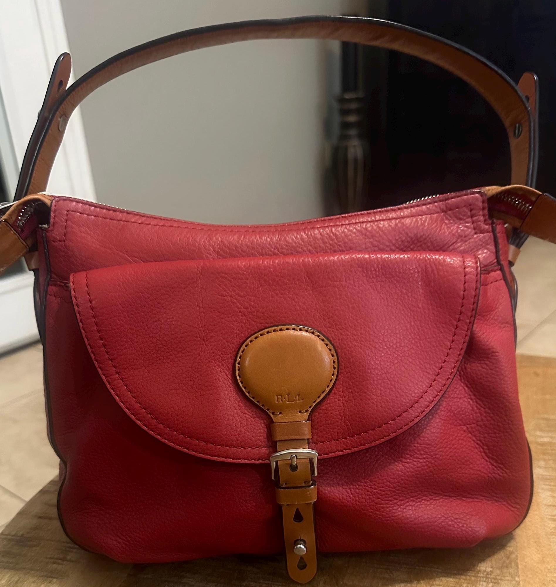 80s RALPHLAUREN vintage leather hand bag Vintage Ralph