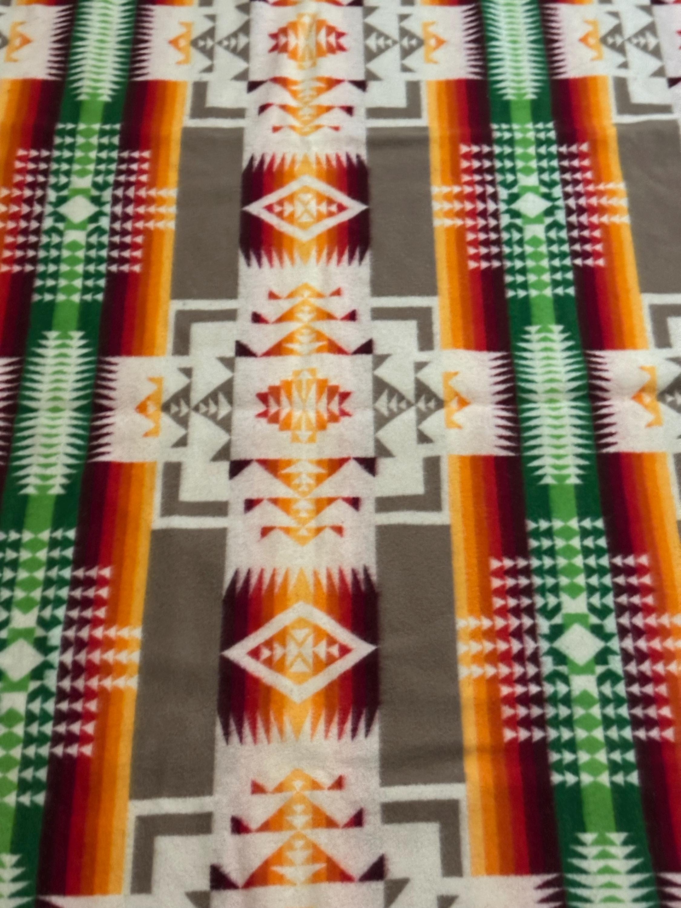 Vintage Pendleton Wool Beaver State Blanket Chief Navajo Fringe