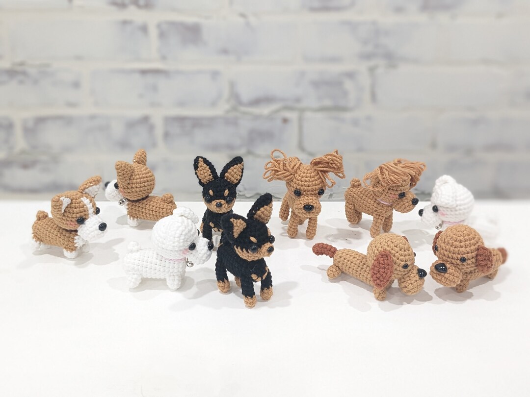 Cute Dog Puppy Figures Handmade Crochet Weiner Dog Etsy