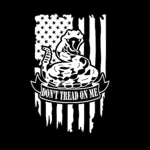 Calcomanía para auto &quot;No me pises&quot; - Calcomanía de serpiente con bandera de Gadsden - Calcomanía de vinilo patriótico - Calcomanía de libertad pro-EE. UU. - Calcomanía impermeable para ventana