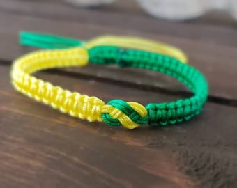 Oregon Ducks themed bracelet, team spirit bracelet, football fanwear, sports team bracelet to show support,  oregon ducks, football bracelet