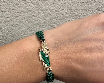 St. Jude bracelet, pulsera de San Judas, adjustable bracelet, saint bracelet, St. Jude string bracelet, pulsera de hilo de San Judas