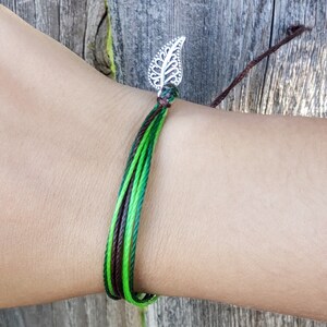 Pura Vida style bracelet, nature bracelet, string bracelet, minimalist bracelet, free ship, waterproof bracelet, pura vida, leaf bracelet