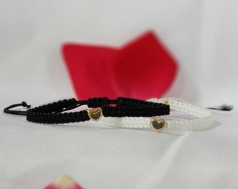 Couples Valentines Day bracelets, friendship bracelets, his & hers, heart bracelet, anniversary gift, love bracelet, matching bracelets