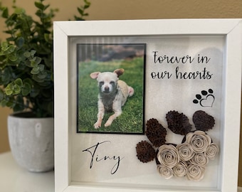 Personalized pet memorial shadow box, Pet Loss Sympathy Gifts, Pet Shadow Box, Cat Memorial, Dog Memorial Gifts, Dog Mom Gift, pet keepsake