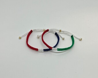 Flag colors bracelet, country color bracelet, culture pride,Soccer team bracelet, Adjustable bracelet, flag bracelet
