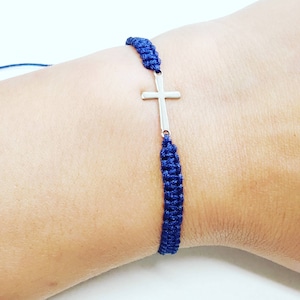 Cross bracelet, string bracelet with cross, string bracelet, first communion gift, religious gift, baptism gift, Christian gift, Easter gift