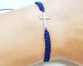Cross bracelet, string bracelet with cross, string bracelet, first communion gift, religious gift, baptism gift, Christian gift, Easter gift