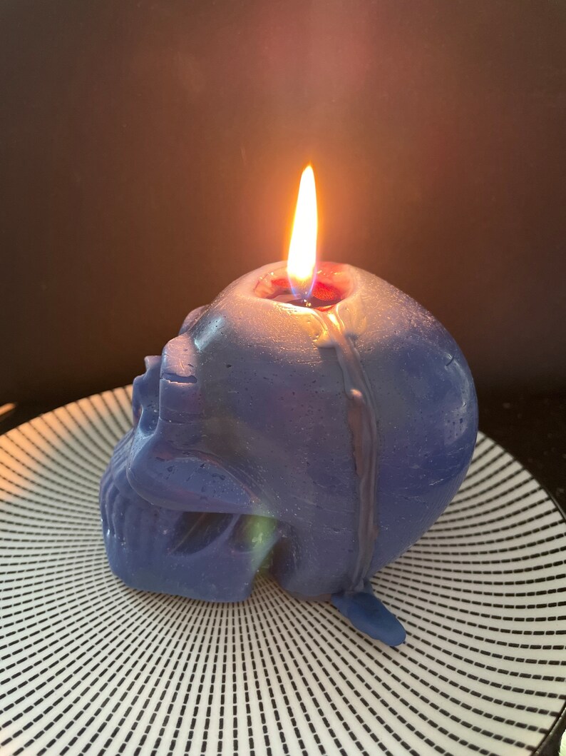 Bleeding Skull Candle Custom Color. Unscented. Nontoxic. Etsy