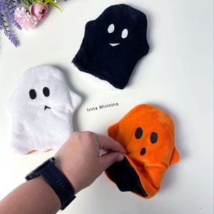 PDF pattern double-sided flip toy, angry cheerful ghost Sewing toys, Halloween ghost Reversible